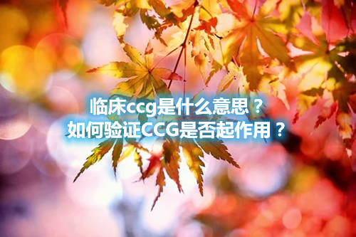 臨床ccg是什么意思？如何驗證CCG是否起作用？