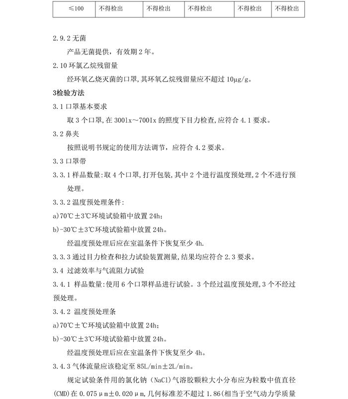 醫用防護口罩N95（滅菌）產品技術要求模板(圖6)